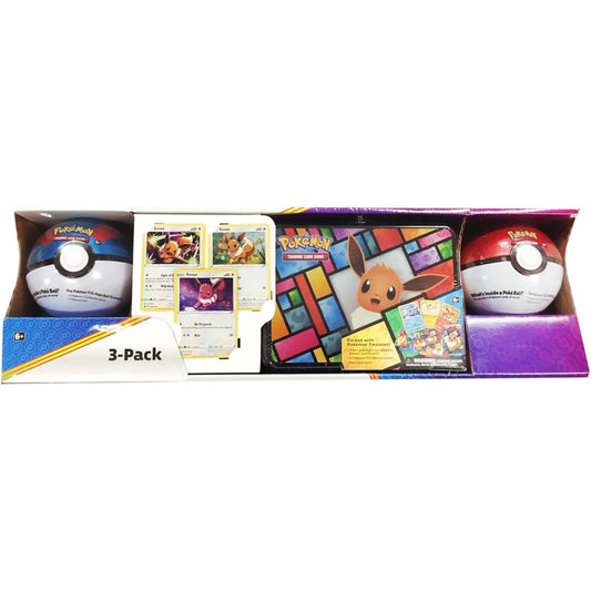 Eevee Evolutions Collector's Treasure Chest with 2 Poke Balls & 3 Eevee Promo Cards